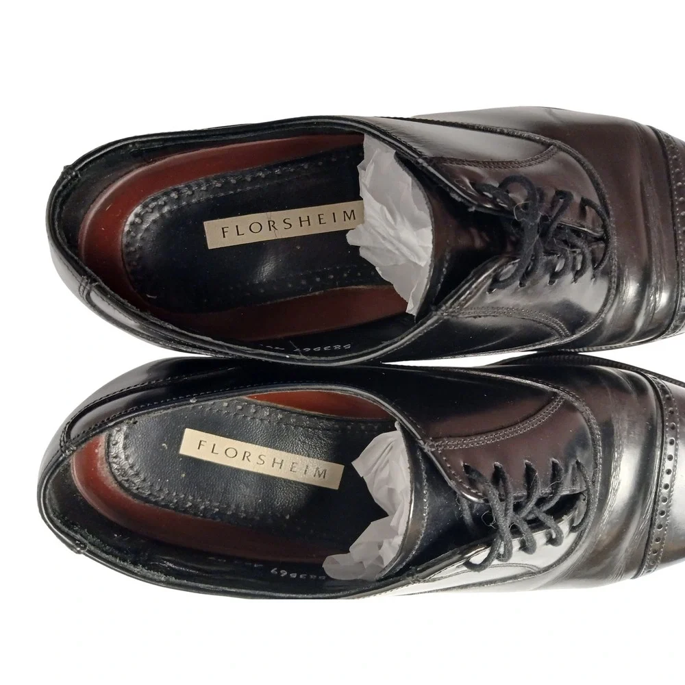 Florsheim Mens Black Leather Cap Toe‎ Oxford Dress Shoes 20382 Size 8.5 D